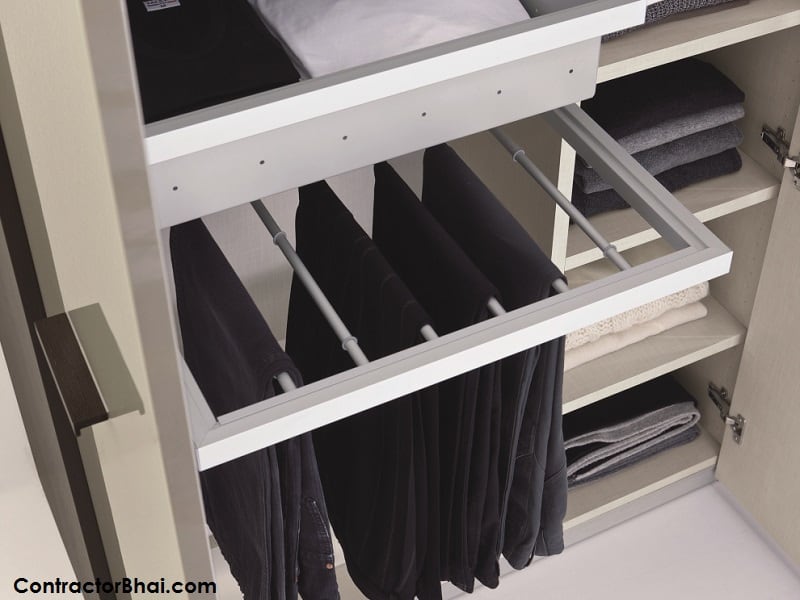 22 Rods Sliding Pull Out Pants Hanger Trousers Rack Closet Organizer shelf  | eBay